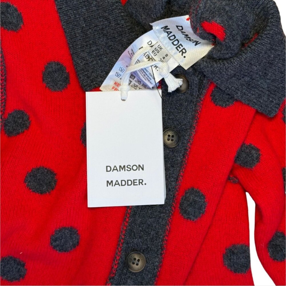 DAMSON MADDER Lia Merino Wool Reversible Polka Dot Sweater NWT $240 Sz 4 - Picture 7 of 7